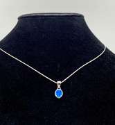 Eye Catching Oval Opal SS Necklace