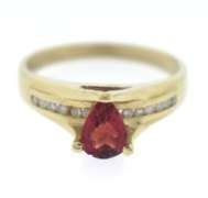 Wonderful Yellow Gold Pear Cut Pink Stone Ring