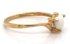 Dainty 10kt YG Opal Heart Ring