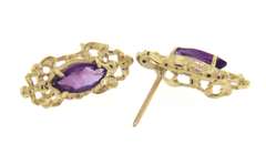 Stunning Yellow Gold Amethyst Earrings