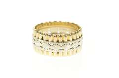 14K Yellow Gold Art Deco Two Tone Ornate Wedding Band Ring