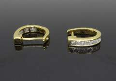 18k Huggie .95CTW Diamond Earrings