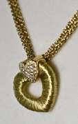 Elegant "Wrapped" 18K Diamond Heart on Necklace