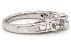 Modern Elegance 14kt WG Round Diamond Ring with Channel Set Accents