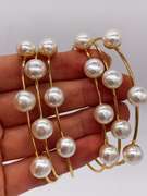 22kt Plated Sterling Silver Pearl Cuff Bracelet