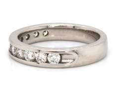 Contemporary Platinum Channel Set Diamond Band