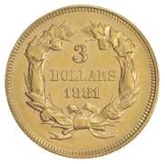 1881 $3.00 Indian Princess Head Gold Piece