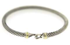 David Yurman 2 Tone Cable Classic Buckle Bracelet