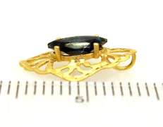 Ornate Blue Quartz Pendant in Gold