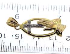 Sterling Silver Praying Hand Cross Pendant
