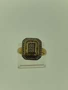 Sterling Silver Square Shape Crystal Ring
