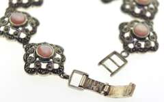 Sterling silver Marcasite Gemstone Bracelet