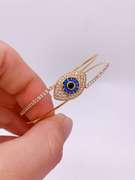 Gorgeous 18kt GP Gemstone Cuff Bracelet