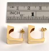 Wide 14k J Hoop Earrings