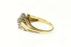 14K Yellow Gold Marquise Diamond Cluster Classic Statement Ring