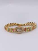 Ladies Geneva & Gemstone Watch, 18kt GP