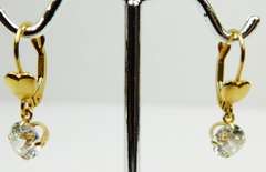 3 Pair of 14K Yellow Gold Cubic Zirconia Earrings