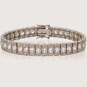 Sterling Silver CZ  Estate Tennis Bracelet