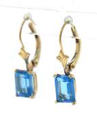 Amazing Yellow gold Blu eTopaz Dangle Earrings