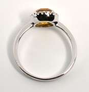 Vibrant Citrine & Diamond Ring in 14K WG