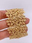 Gorgeous SS & 22kt Gold Plated Bangle Cuff Designer Bracelet