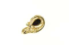 14K Yellow Gold Pear Sapphire Diamond Accent Statement Pendant