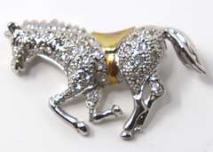 Roman Crystal Horse Brooch
