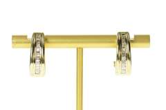 14K Yellow Gold 0.63 Ctw Classic Baguette Diamond Oval Hoop Earrings