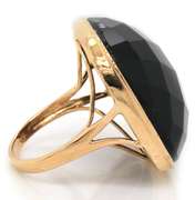 Amazing 14kt YG Checkerboard Cut Smokey Quartz Ring