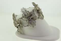 Vintage Sterling Silver Topazio Portugal Butterfly Braclet