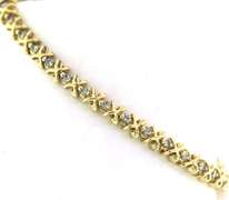 Strong Yellow Gold Diamond Hugs and Kisses Bracelet