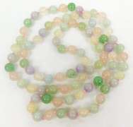 Vintage Pastel Jade & Rose Quartz Long Bead Necklace
