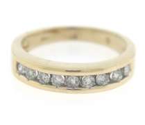 Gent's Yellow Gold Channel Set Diamond Band