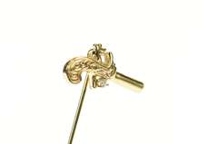 14K Yellow Gold Diamond Inset Flintlock Pistol Ornate Stick Pin