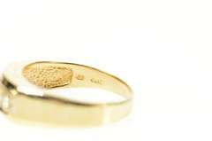 14K Yellow Gold Men's Diamond Squared Statement Band Ring
