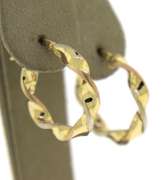 Simple 14kt Yellow Gold Twisted Trio Hoop Earrings