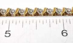 Dazzling Diamond Accent Tennis Bracelet in Yellow Gold