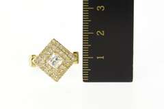 14K Yellow Gold Princess Cubic Zirconia Halo Travel Engagement Ring