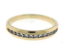 Simple 14kt Yellow Gold Diamond Channel Set Band