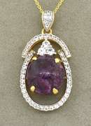 Stately Massive 12.00CTS Star Ruby & Sapphire Necklace In Vermeil