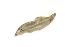 Sterling Silver Two Tone Zebra Pattern Leaf Statement Pin/Brooch