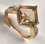 Modern Smokey Quartz Ring