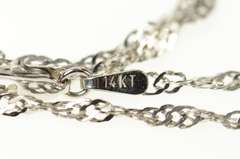 14K White Gold 2.3mm Rolling Twist Curb Spiral Chain Necklace