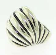 Trendy Silver David Yurman Sculpted Cable Dome Ring