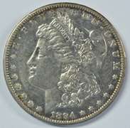 Rare key date 1894-S Morgan Silver Dollar in AU