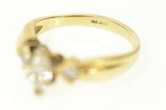 14K Yellow Gold 0.65 Ctw Marquise Diamond Princess Engagement Ring