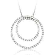 Sterling Silver .925 cz Diamond cubic zirconia Eternity Pendant/Slide
