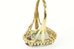 10K Yellow Gold Oval Mystic Topaz Peridot Halo Cocktail Ring
