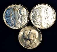 Lot OF 3 Silver Greek Coins 2 x Greece Kingdom 30 Drachma 1963 5 Kings 1 x 1961 Geek 30 Drachma
