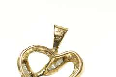 10K Yellow Gold Classic Diamond Heart Love Symbol Pendant